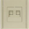 Двойная розетка RJ11+RJ45 IEK FORTEPIANO категория 5E FP435 ваниль FP-KT20-O-1-K10