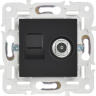 Розетка двойная IEK SKANDY TV+RJ45 кат.6E SK-A15Bl черный SK-AK20-2-K02
